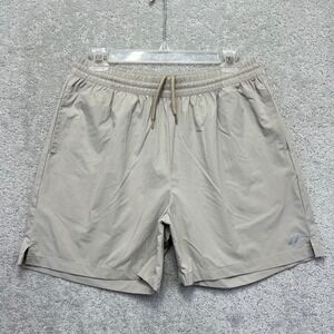 Haus Athletic Shorts Mens Large Beige Elastic Waist Pockets Gym Workout Running